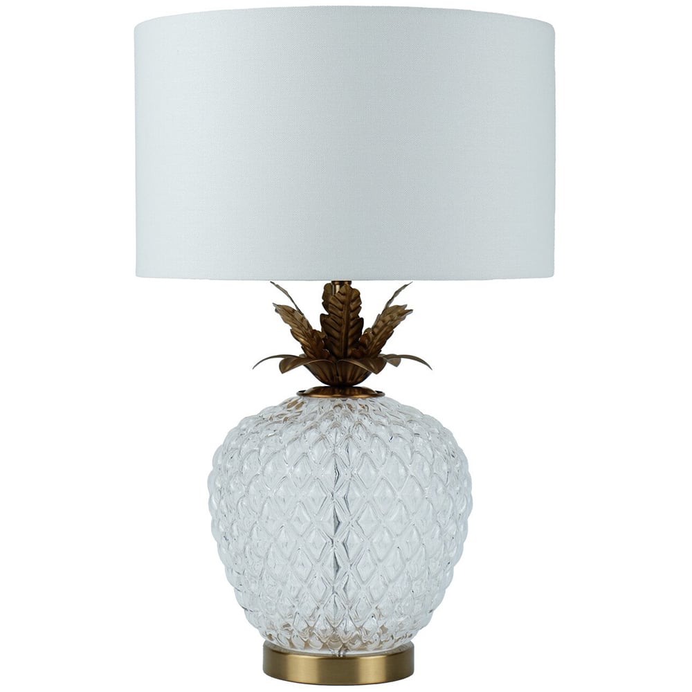 Pineapple Table Lamp3 - White and Gold Image 1