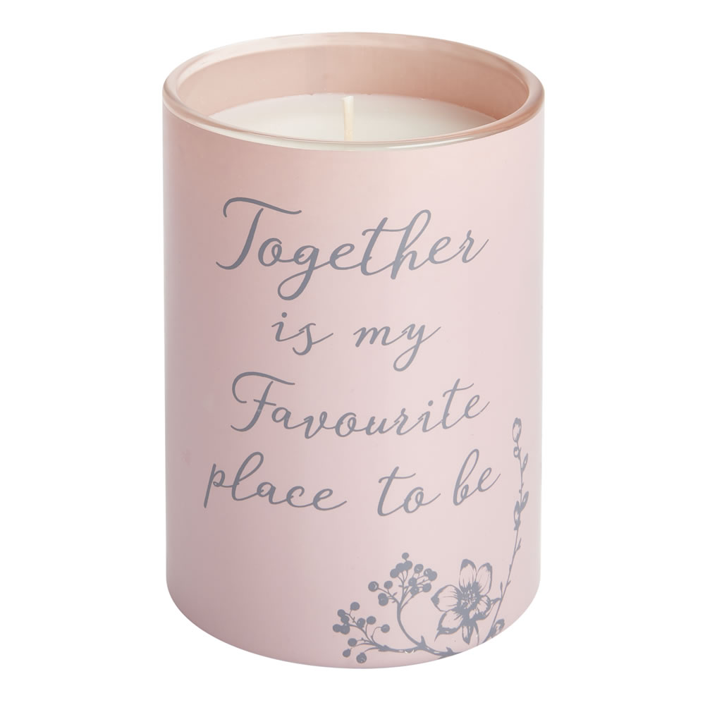 Wilko Ginger and Mandarin Pink Frosted Glass Candle Image