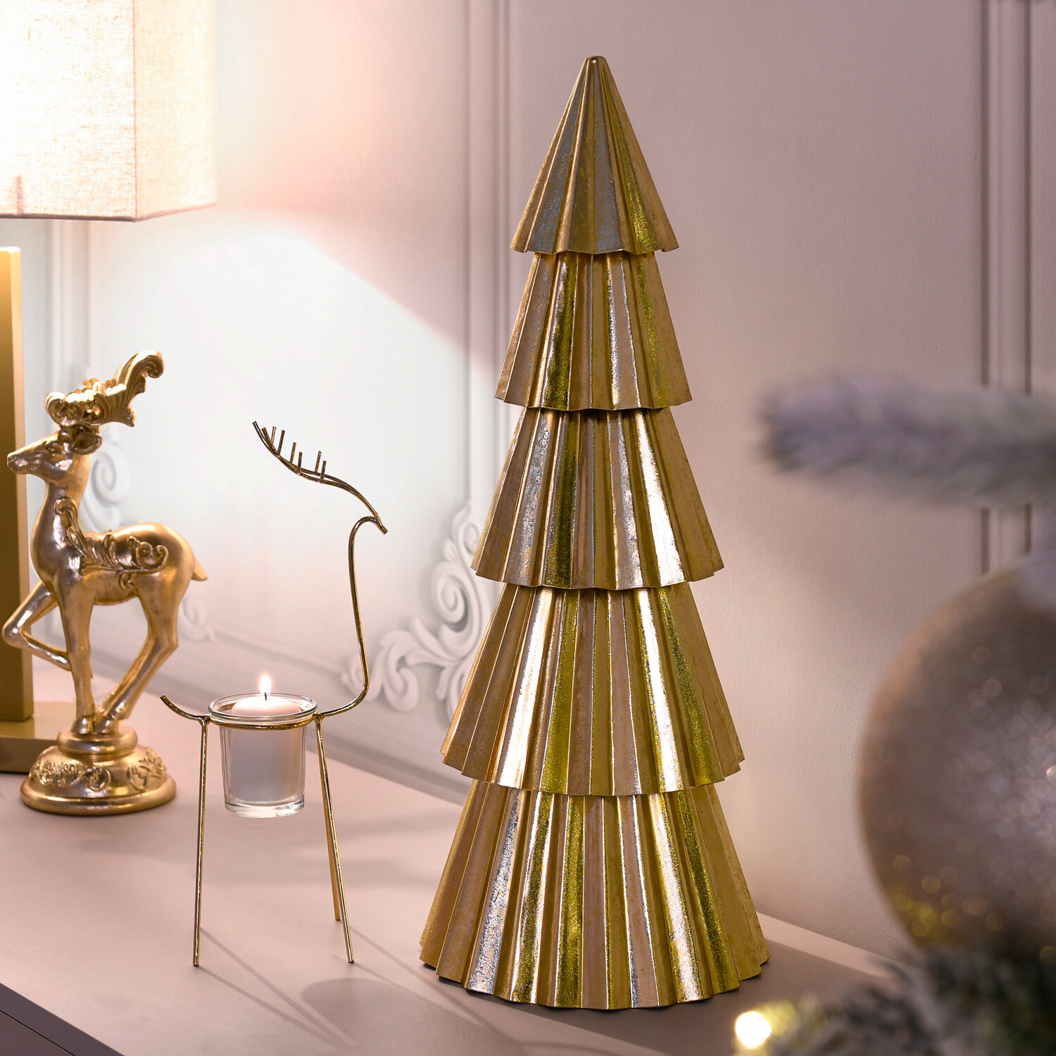 Metal Christmas TreeGold Image 2