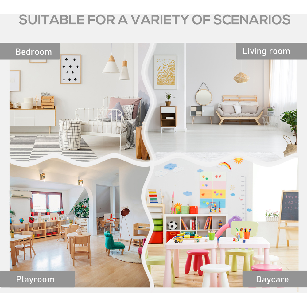 Playful Haven 3 Piece White Kids Table and Chair Set Image 4