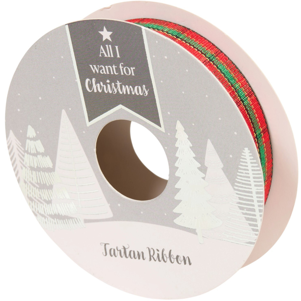 Deep Red and Tartan Ribbon Image 4