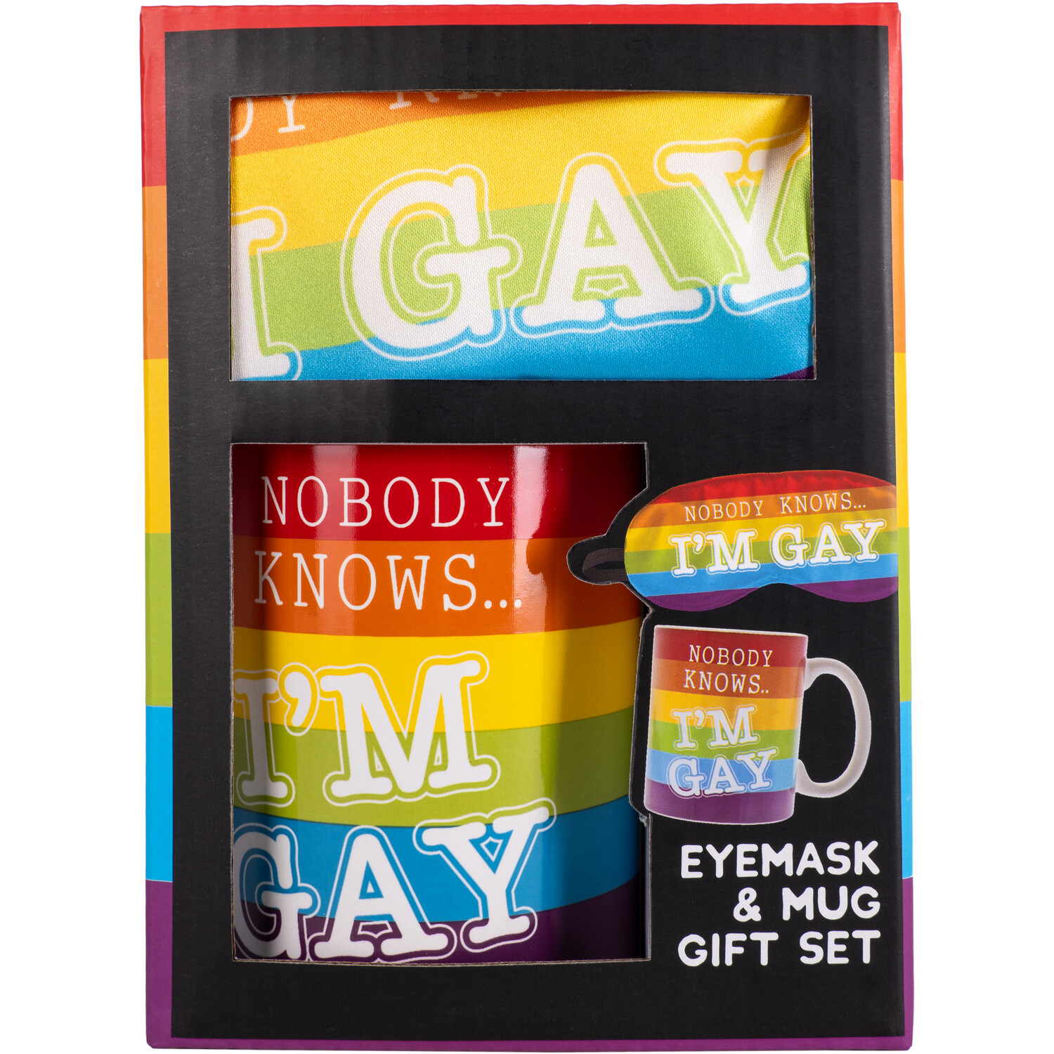Nobody Knows Im Gay Eyemask and Mug Gift Set Image 1
