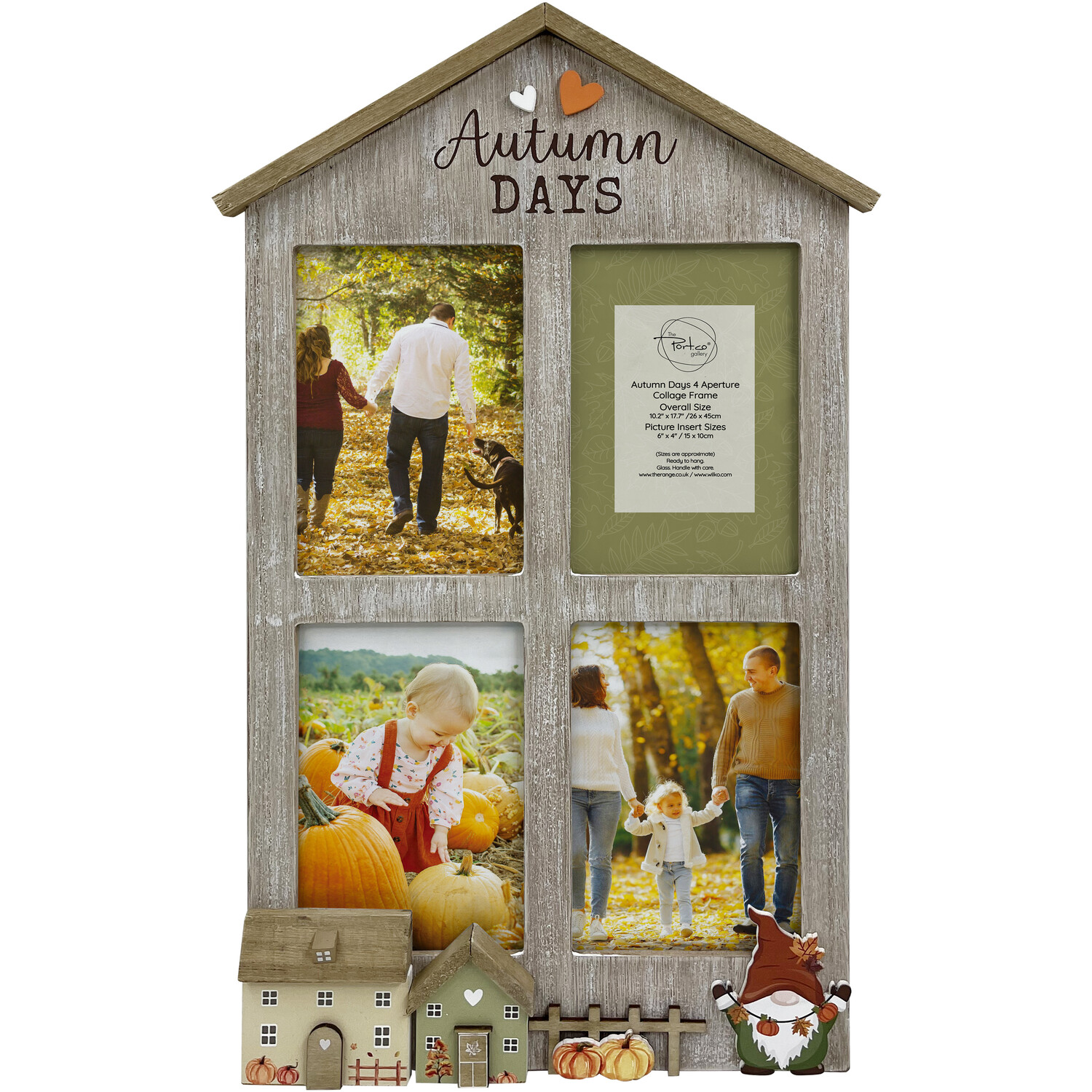 Autumn Days 4-Aperture Collage Frame - Brown Image 1