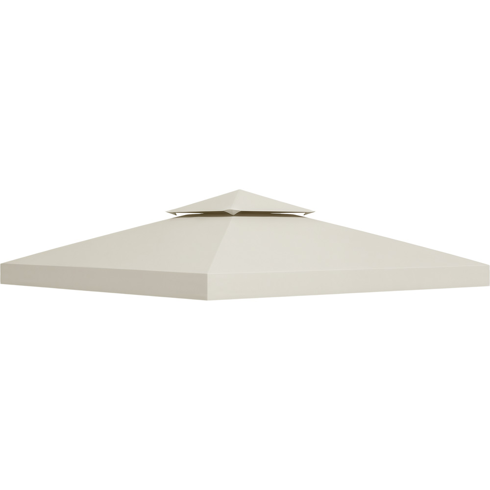 Outsunny 3 x 3m 2-Tier Cream White Gazebo Canopy Replacement Cover Image 1