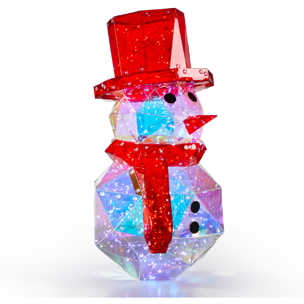 The Christmas Workshop 200 Cool White LED Iridescent Snowman Christmas Decoration 40cm Image 4
