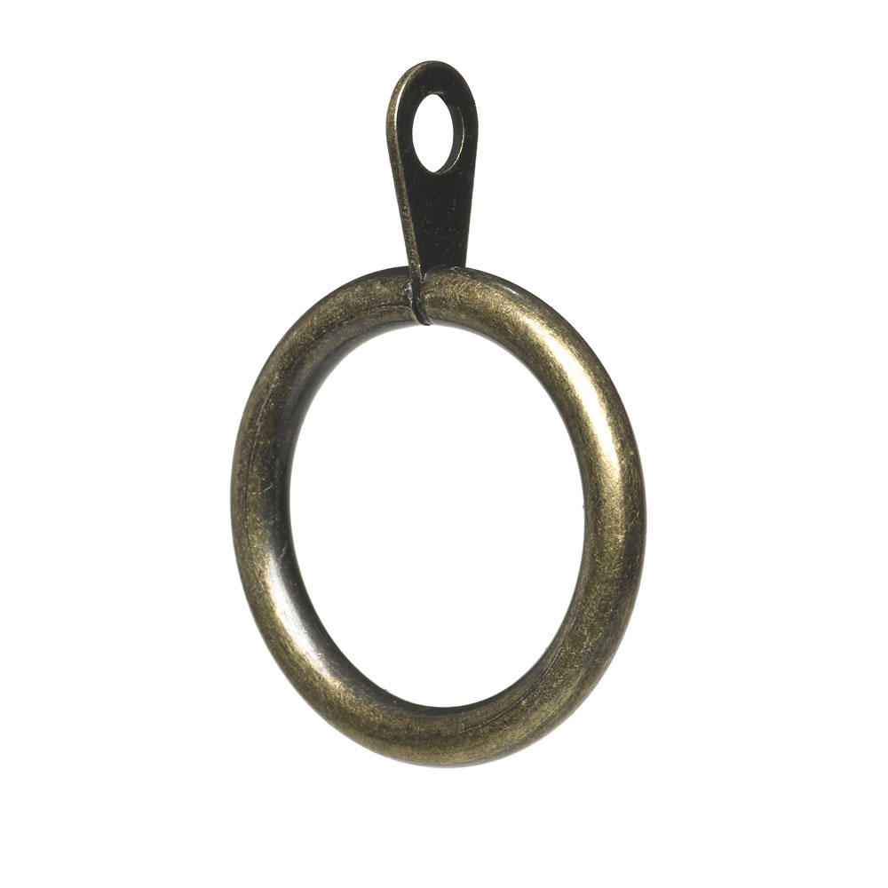 Wilko Arezzo 10 - 13mm Antique Brass Curtain Rings Image