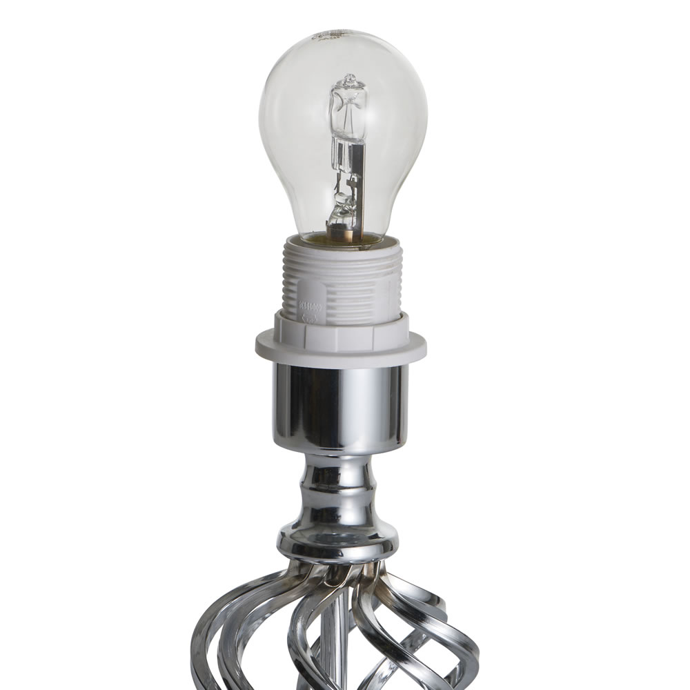 Wilko Chrome Effect Swirl Table Lamp Wilko