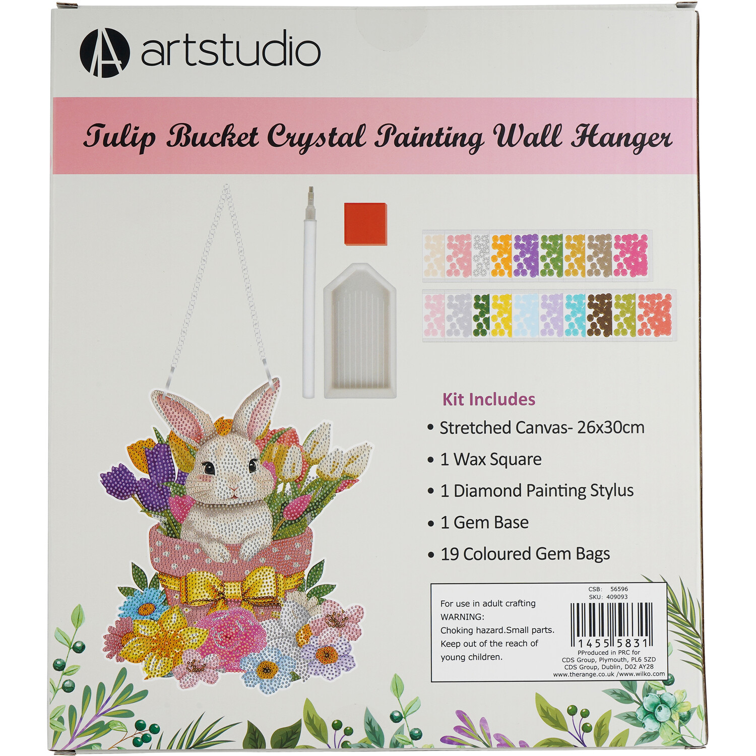 Tulip Bucket Crystal Paint Wall Hanger - Multicolour Image 2