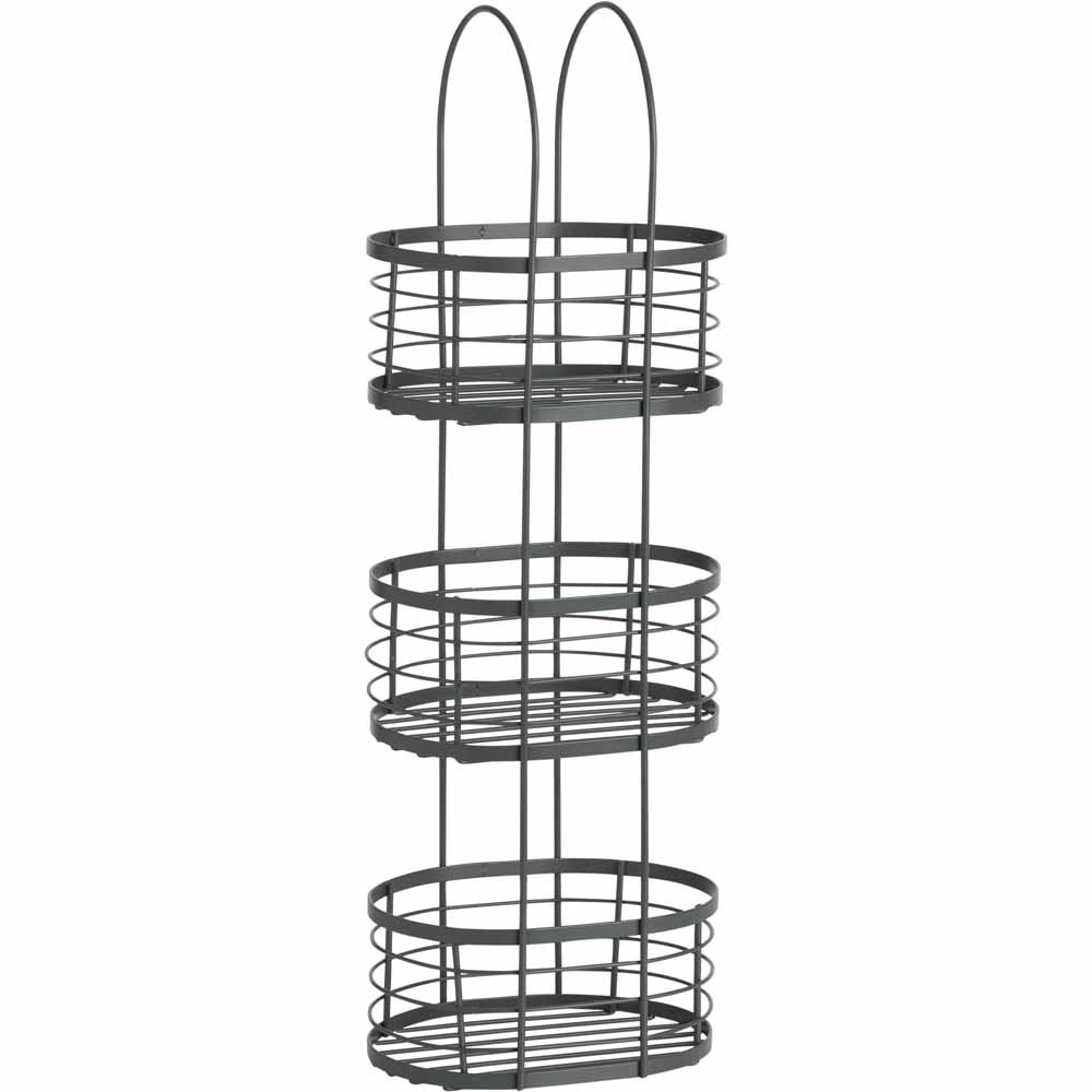 Wilko Grey 3 Tier Storage Basket Wilko