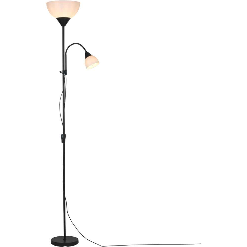 Lighting Collection Hale 2 Way Frosted Shade Black Mother Child Floor Lamp Image 3