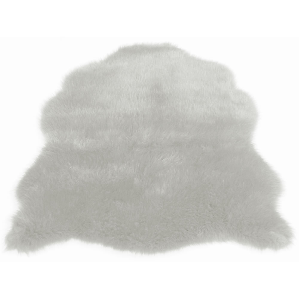 Faux Fur Rug Grey 75 x 90cm Image 1