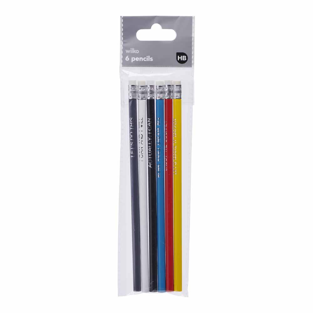 Wilko Positive Pencils 6 pack Image