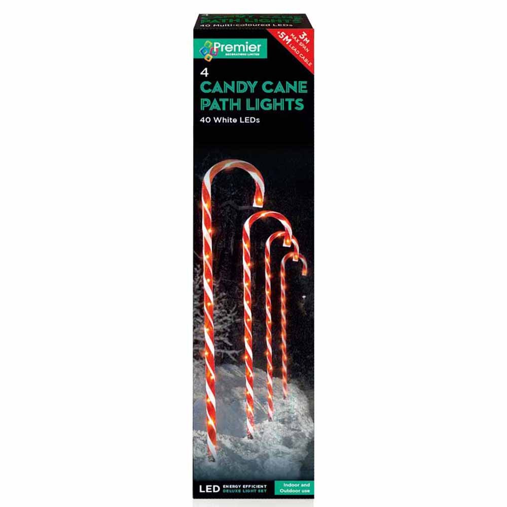 Premier 4 x 62cm Candy Cane Red and White Path Lights Image 4