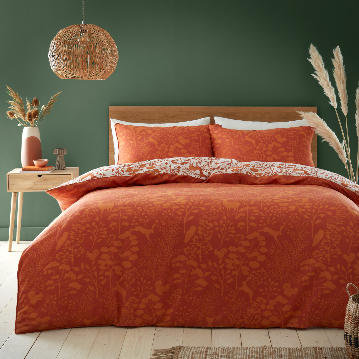 The Fall Collection Autumn Meadow Duvet Cover and Pillowcase Set - Riust / Single Image 1