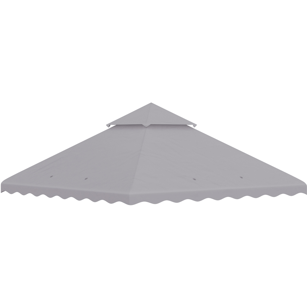 Outsunny 3 x 3m 2 Tier Light Grey Gazebo Canopy Replacement Cover Image 2