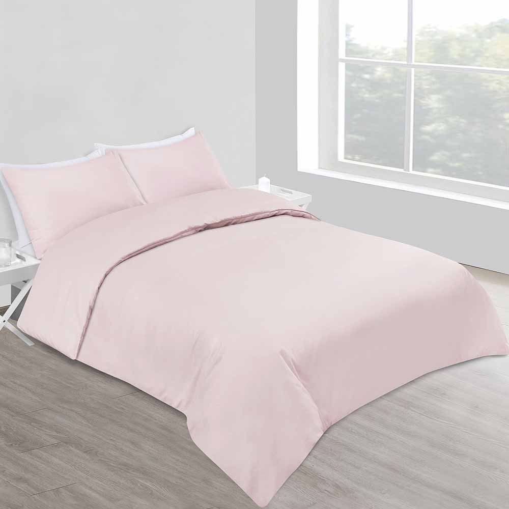 Wilko Easy Care Pink Crushed Velvet Effect King Size Duvet Set Wilko