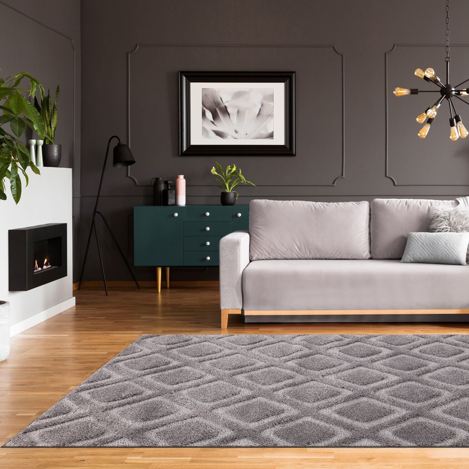 Diamonds Rug - Grey / 160cm Image 2