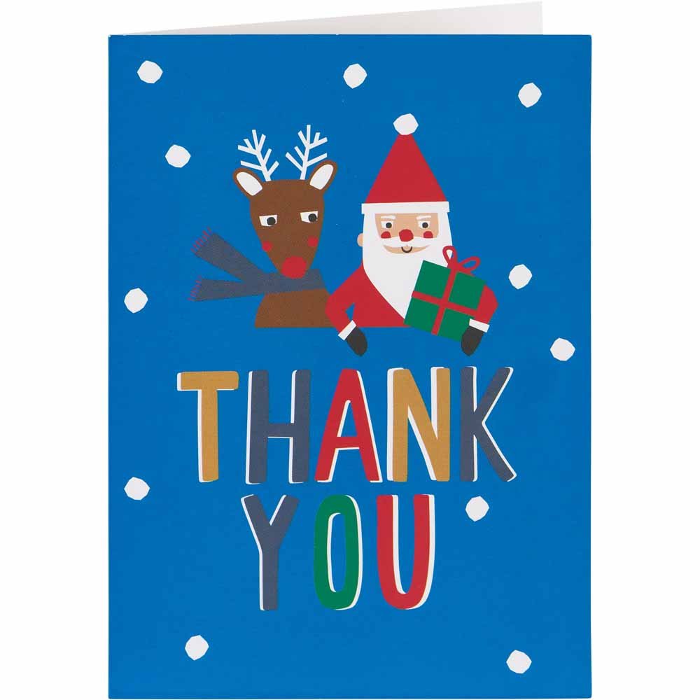 Wilko Christmas Thank You Cards 6 Pack Image 2