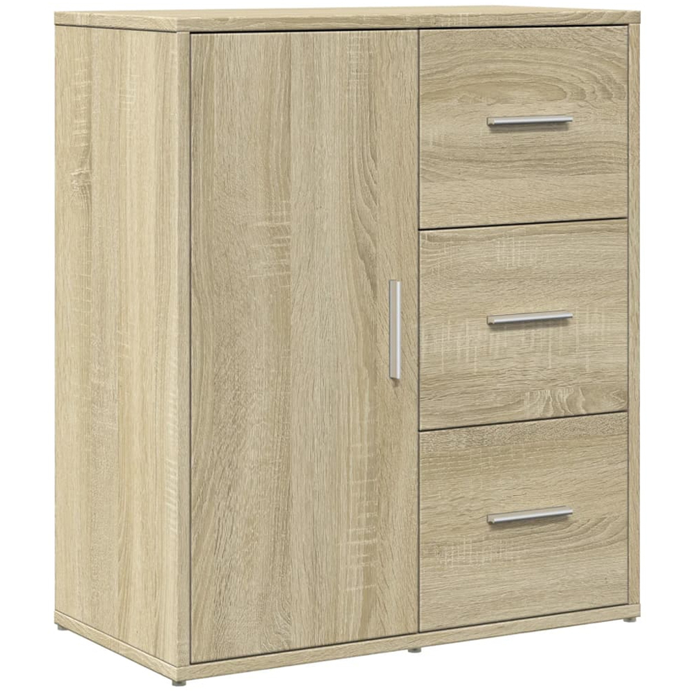 vidaXL Single Door 3 Drawer 2 Shelf Sonoma Oak Sideboard Image 2