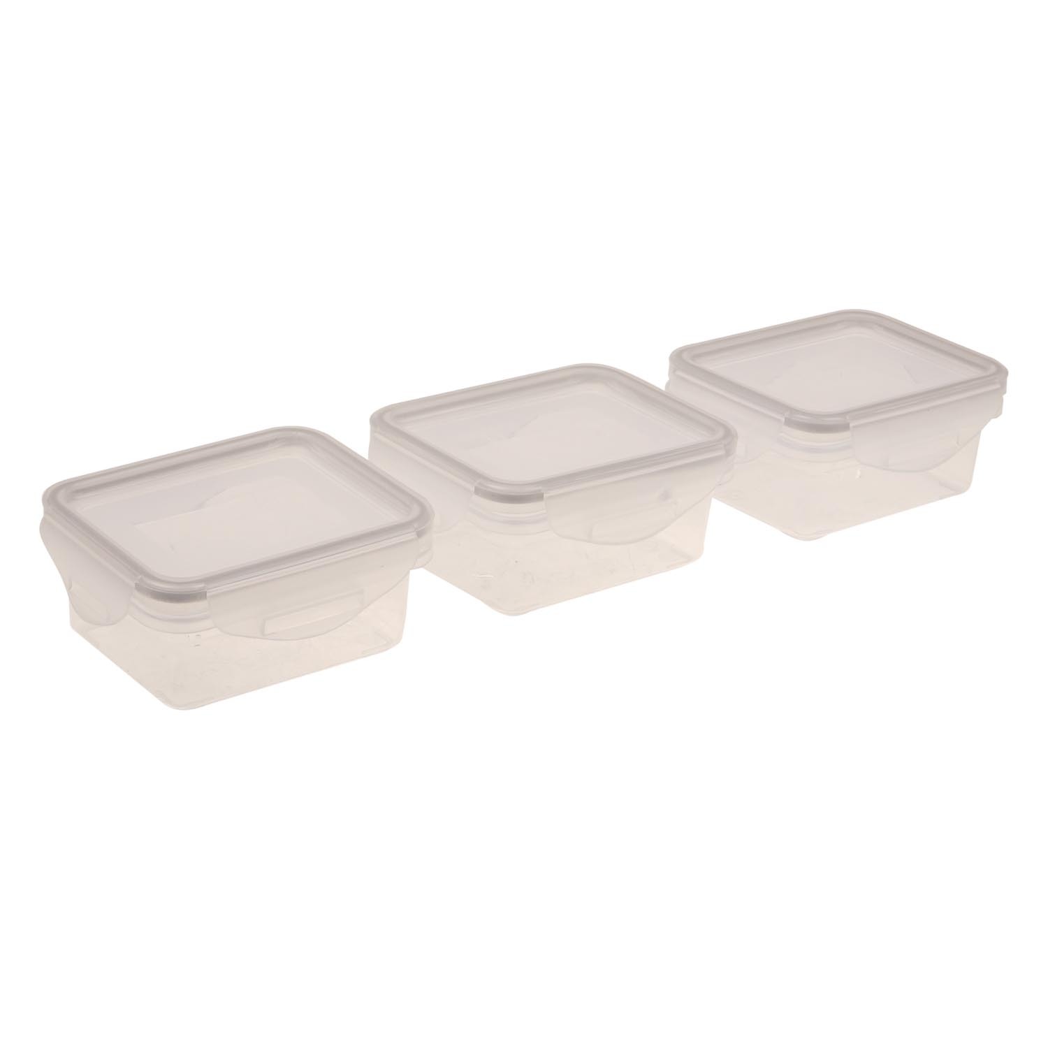 Rectangle Food Container with Clip and Lock Lid 3 Pack Image 2