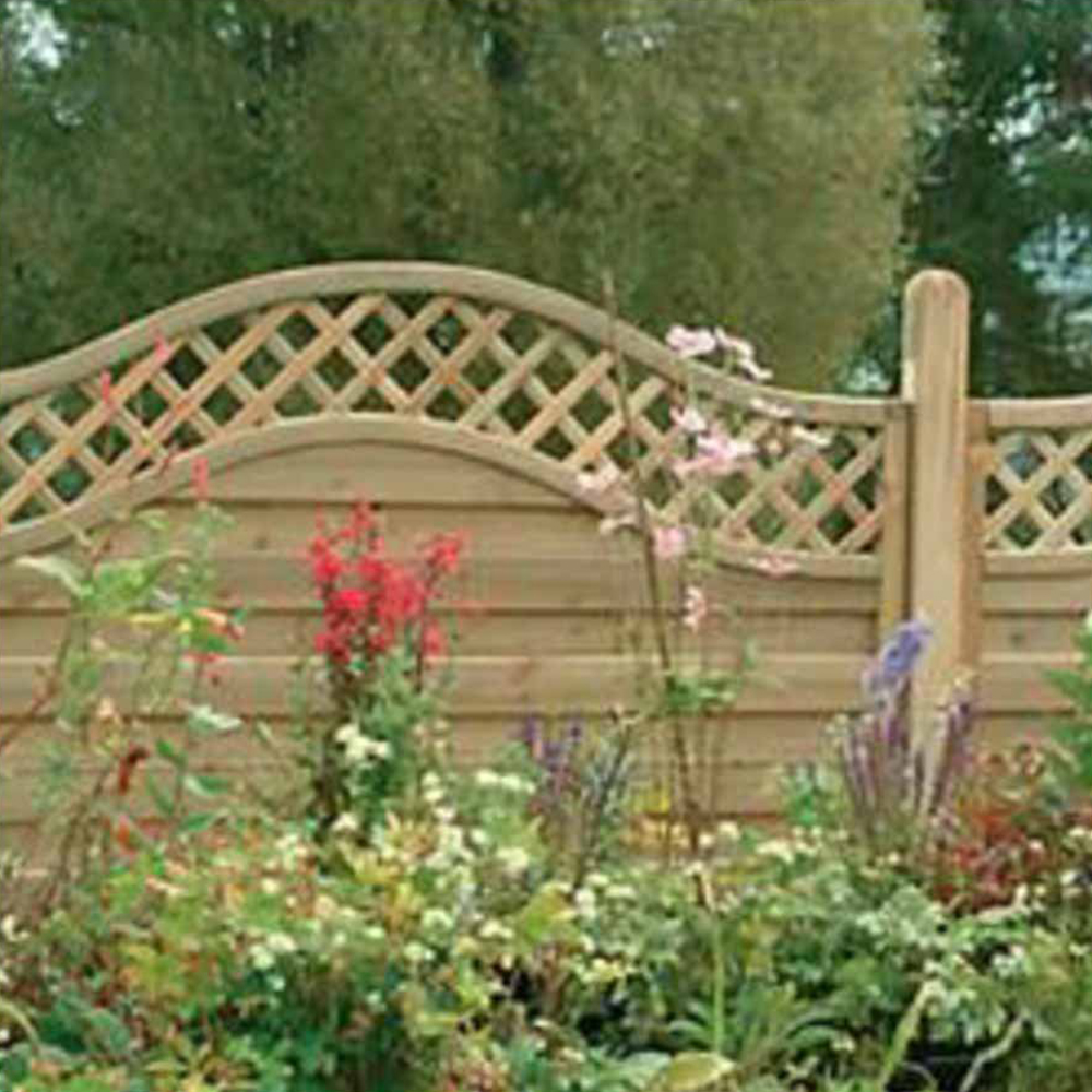Forest Garden 6 x 5ft Pressure Treated Decorative Europa Prague Fence Panel Image 3