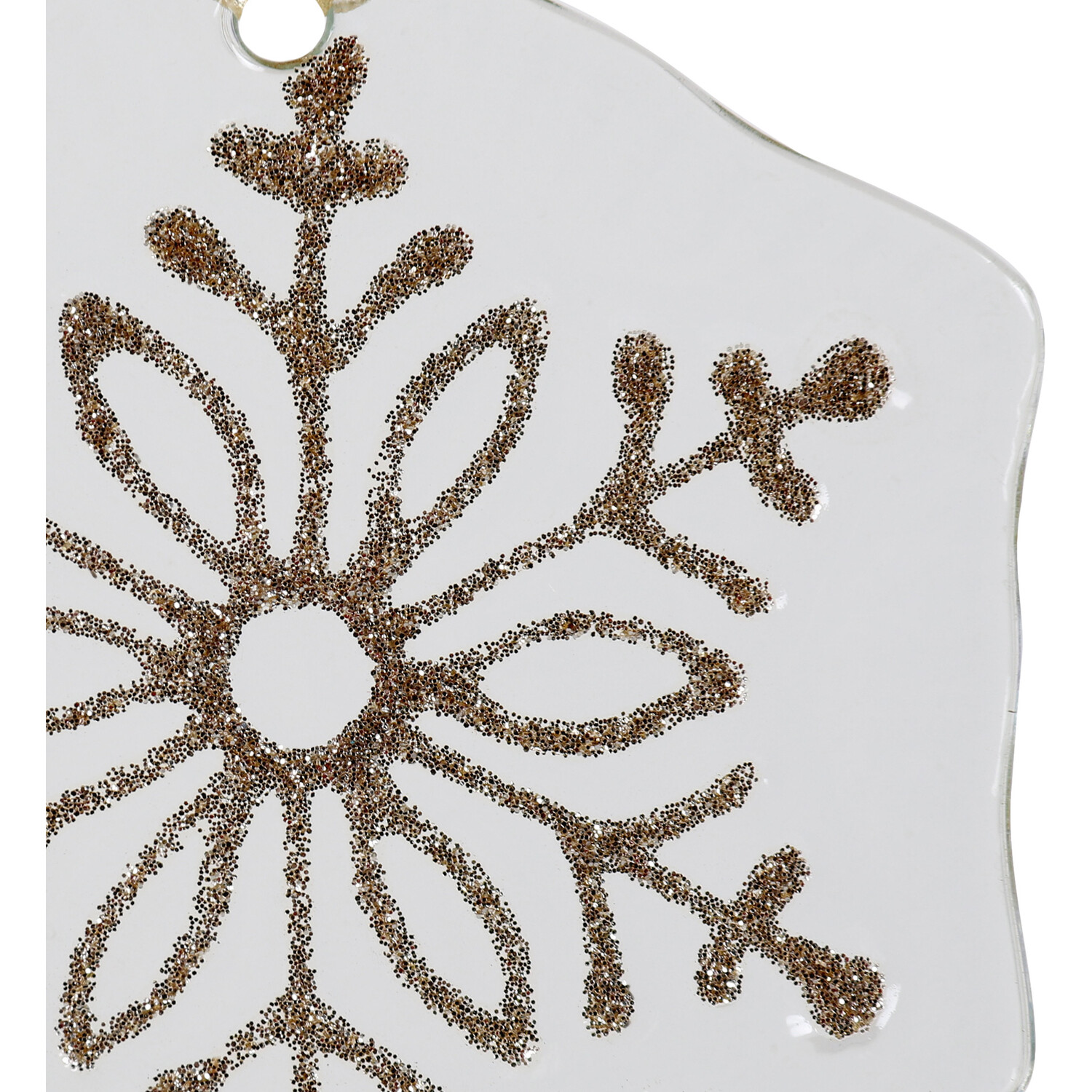 Glass Glitter Snowflake Hanging Decoration - Gold Image 3