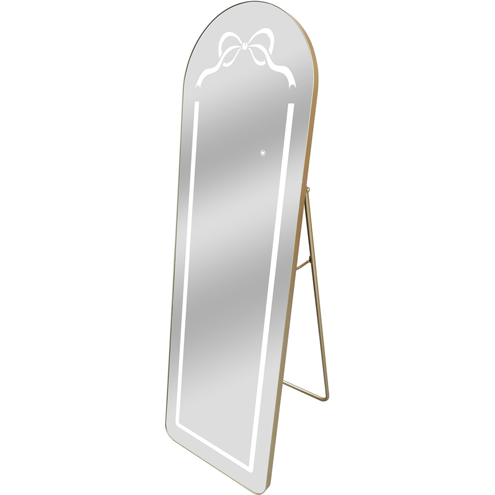 Standing LED Bow Mirror Gold Image 8