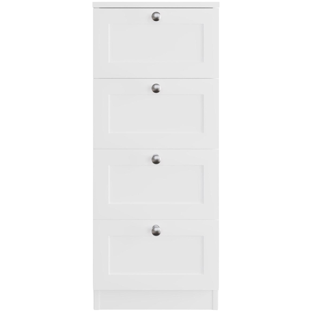 FWStyle Artus 4 Drawer White Panelled Chest of Drawers Image 5