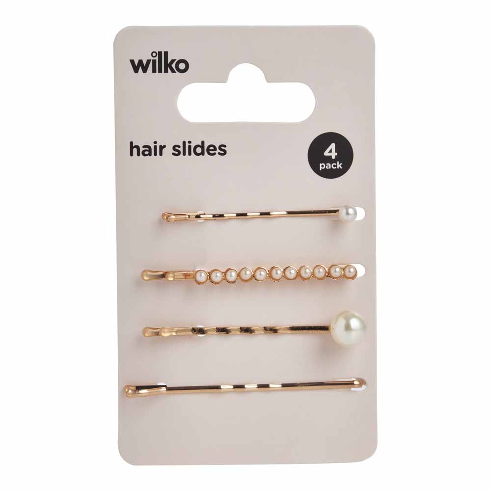 Wilko Pearl Hair Slides 4 Pack Image 2