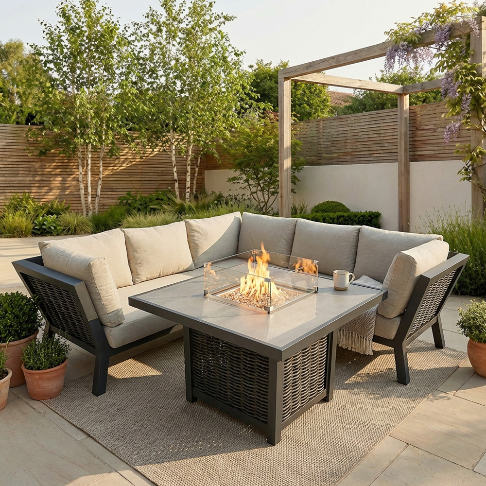 Siena 5 Seater Firepit Corner Set Image 2