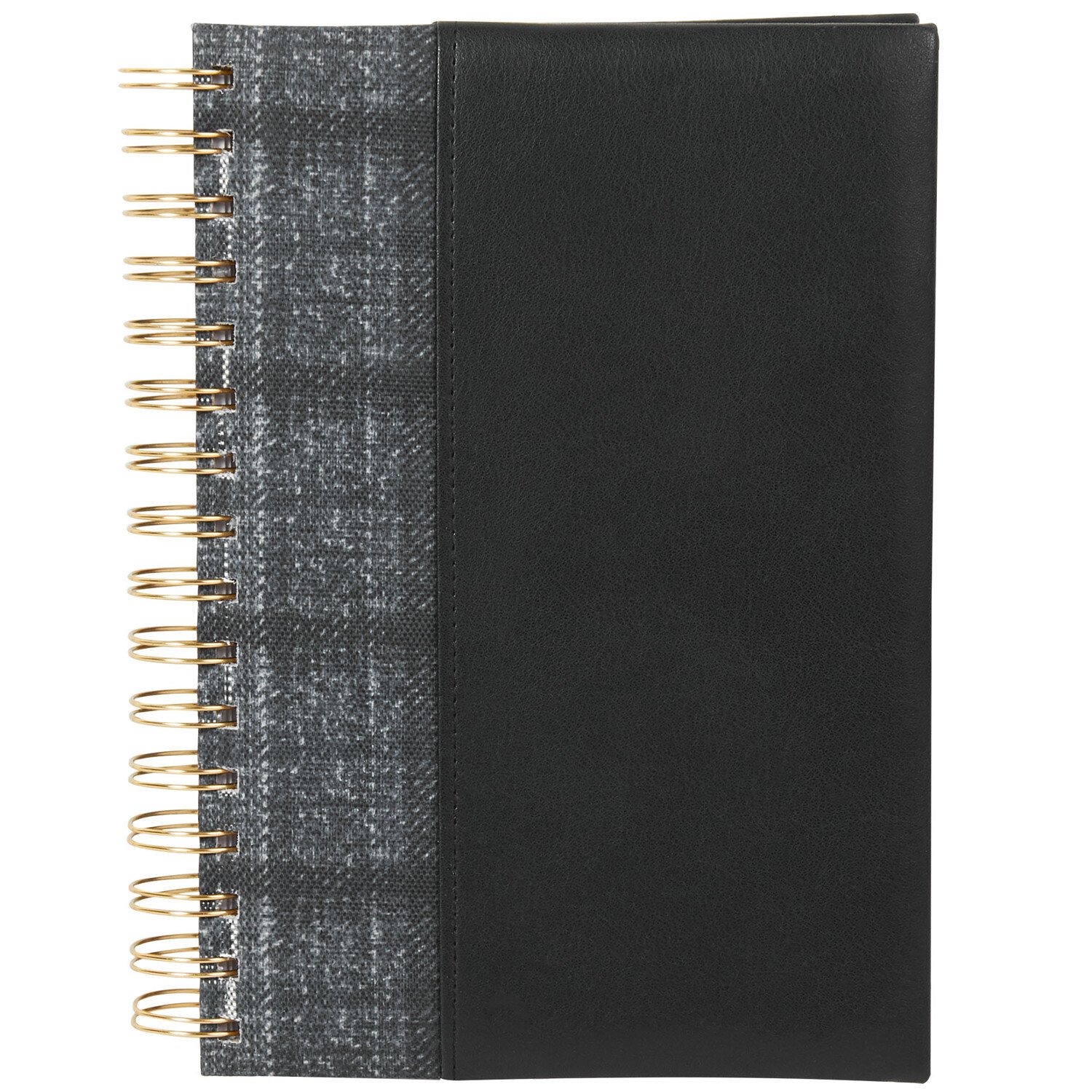 Grey Tartan Fabric PU Chunky Notebook A5 - Grey Image 1