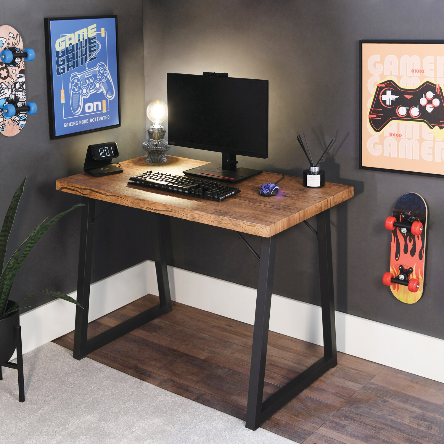 Brunel Desk Brown and Black Image 1