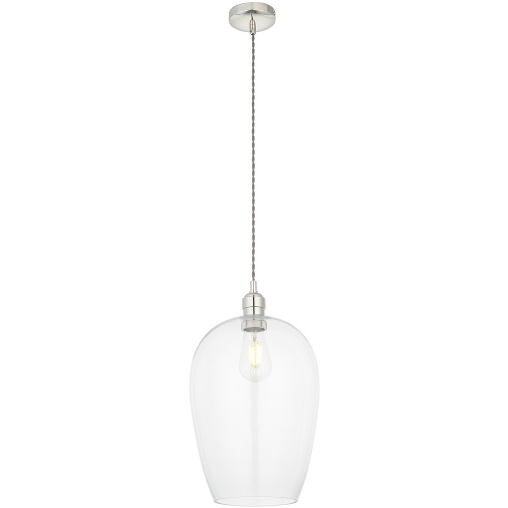 Merano Livorno Clear Glass Bright Nickel Plate Pendant Ceiling Lamp Image 3