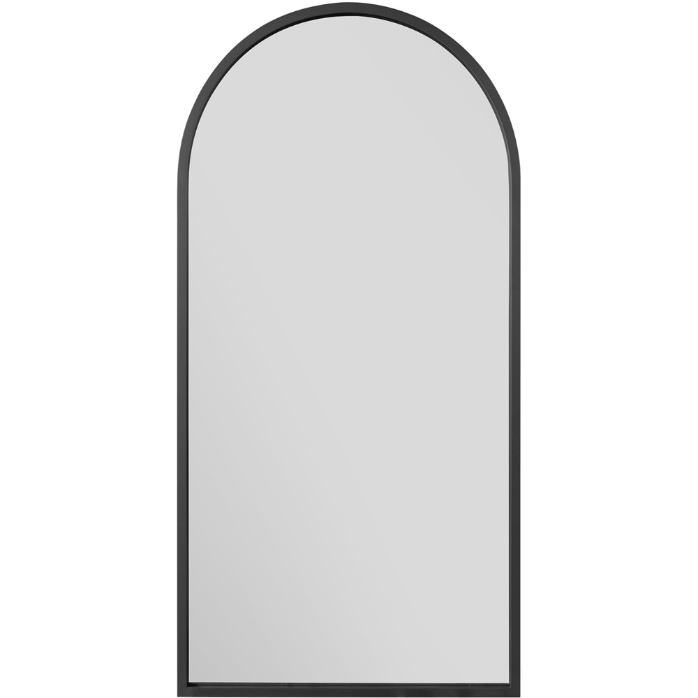 The Arcus Black Arched Leaner Wall Mirror 140 x 70cm Image 1