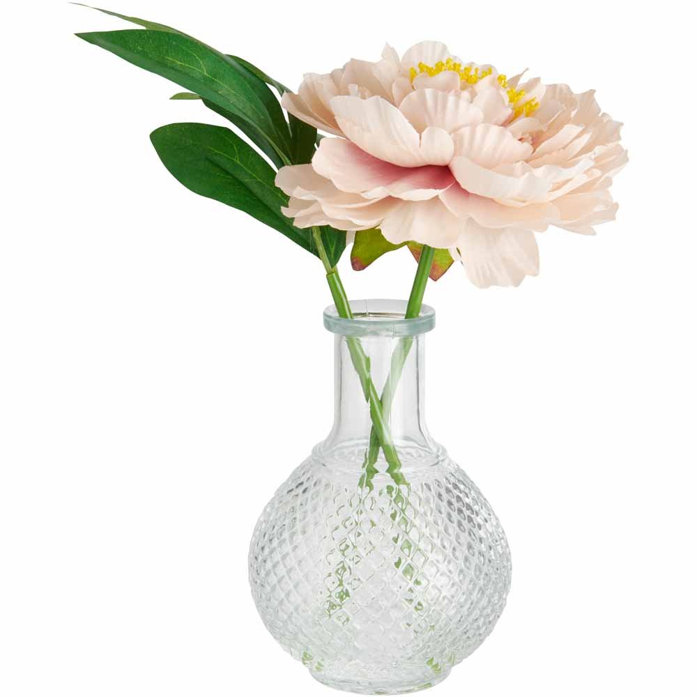 Wilko Country Romance Peony and Glass Vase Image 2