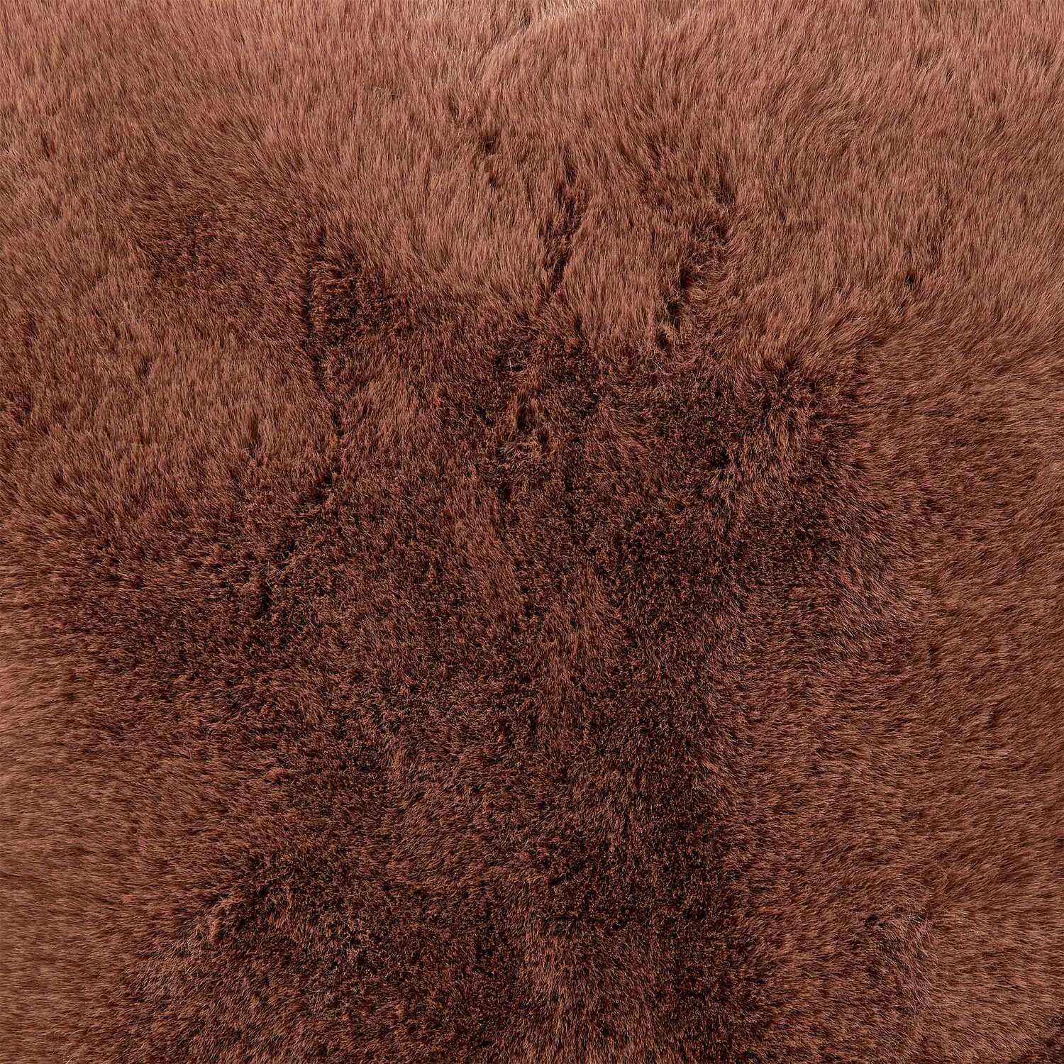 Rabbit Faux Fur Cushion Mocha 55cm Image 2