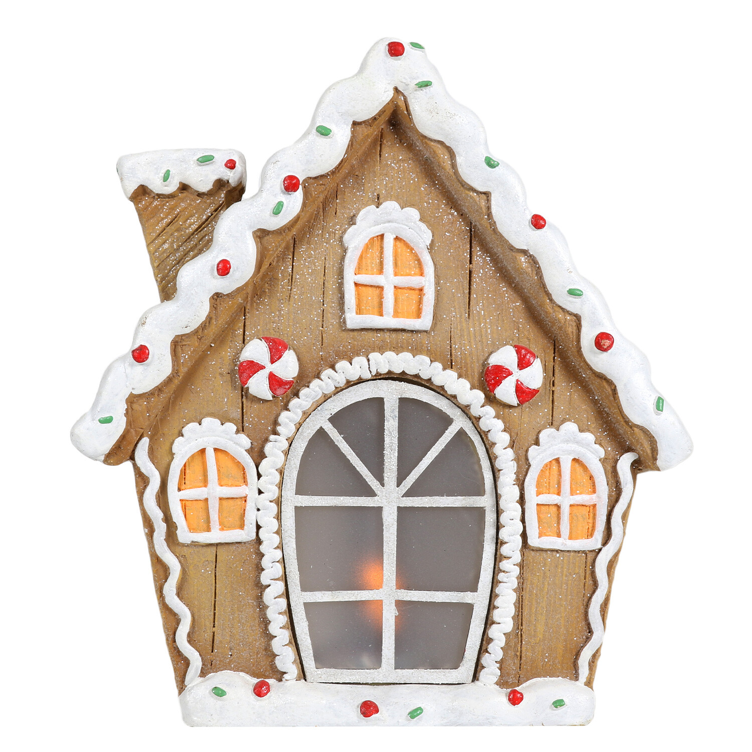 LED Flickering Gingerbread House - Brown Image 1