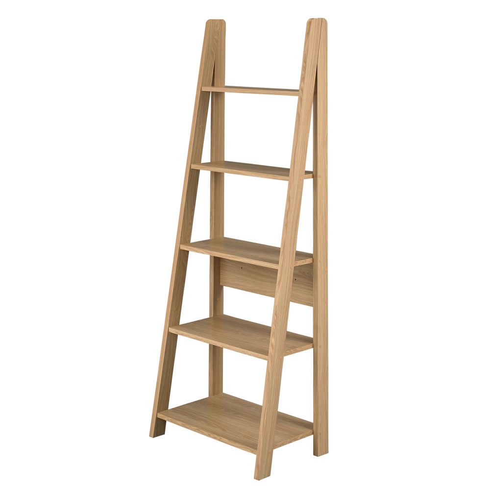 Wilko Scandinavia Oak Effect Ladder Bookcase Image