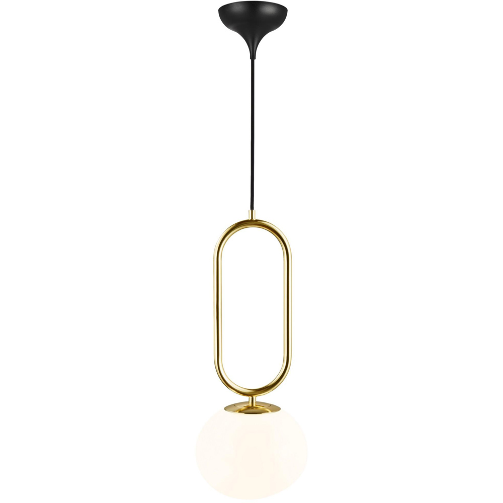 Nordlux Shapes 27 Brass Opal Glass Shade Pendant Light Image 1