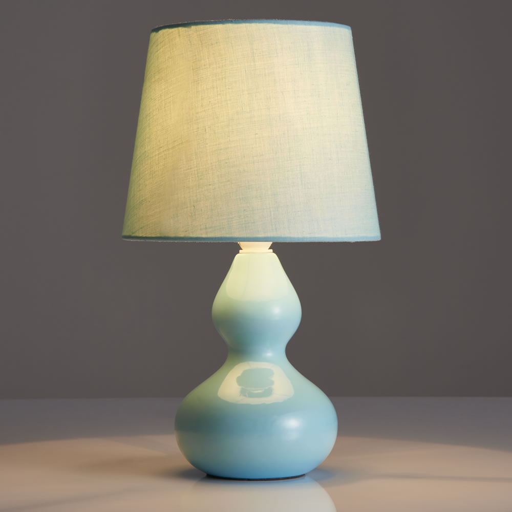 Wilko Duck Egg Ceramic Table Lamp Image 2