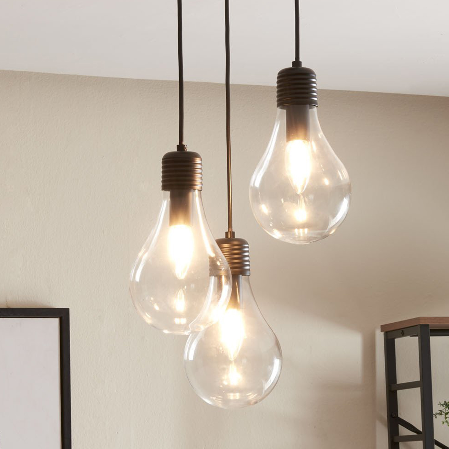 Flynn 3 Light Black Ceiling Fitting Image 5