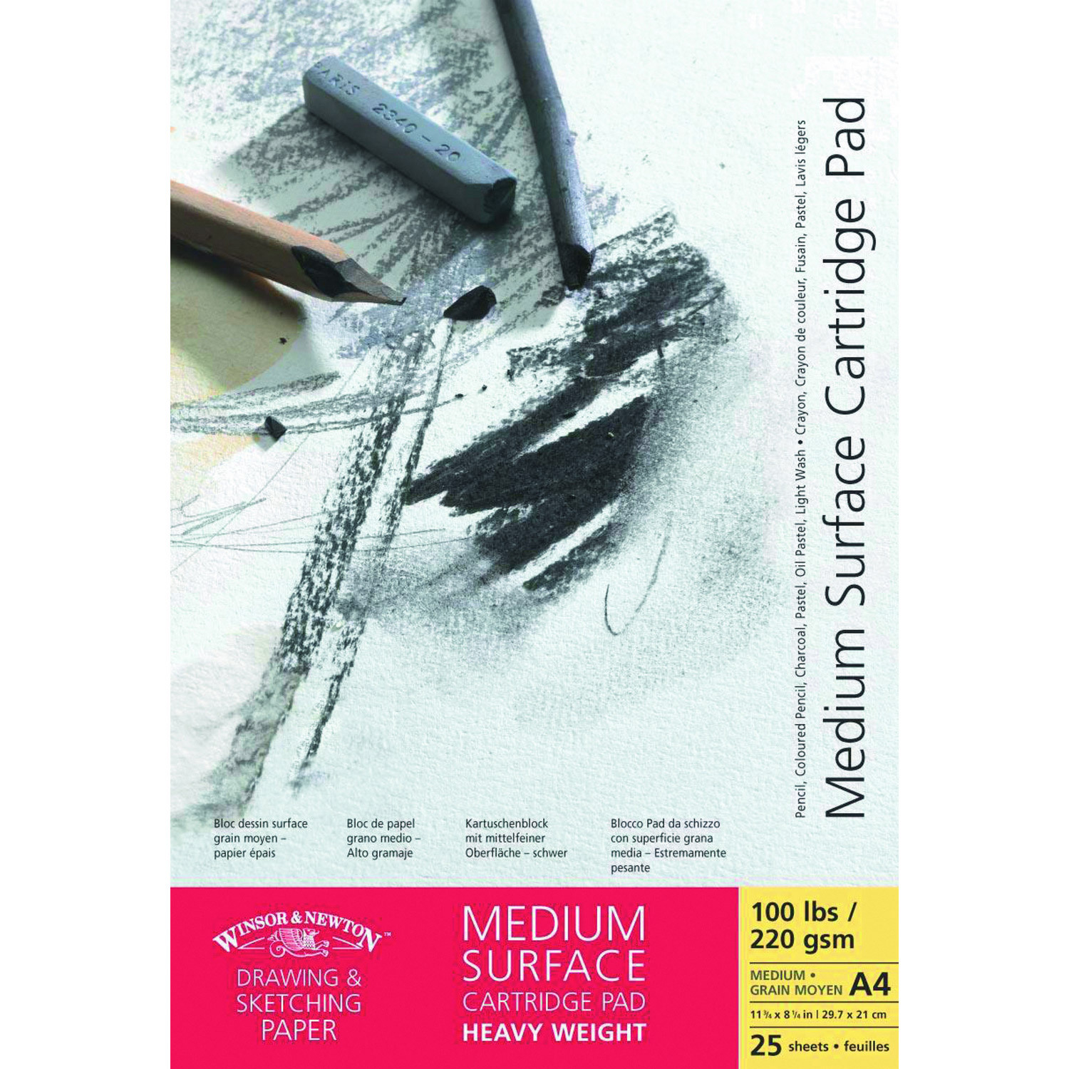 Winsor and Newton Medium Surface Gummed Cartridge Pads - A5 / 220 gsm Image