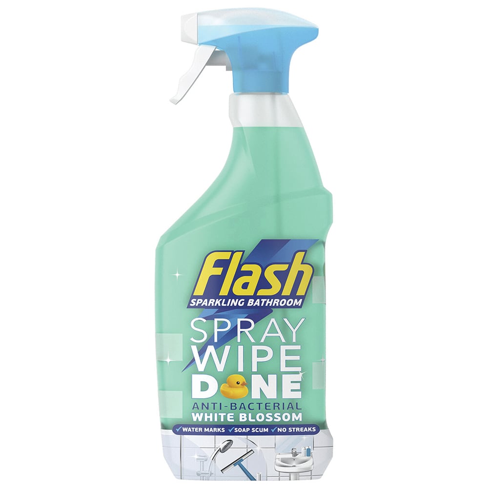 Flash Spray Wipe Done Antibacterial White Blossom Shower Cleaner Spray 800ml Image