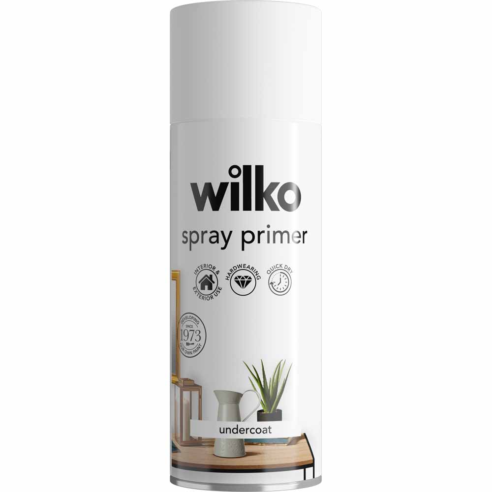 Wilko Enamel Spray Primer White 400ml Image 1