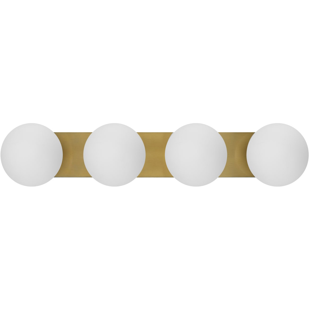 Cosylyte Bowen Bathroom 4 Light Classic Opal Glass Brass Ceiling Flush Light Image 3