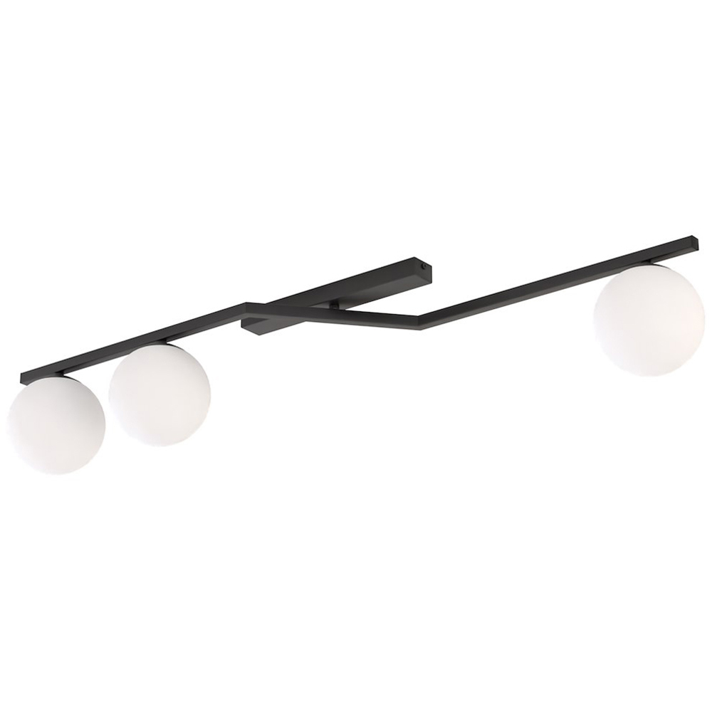 Emibig Nation 3 Light White Shade Black Ceiling Lamp Image 1