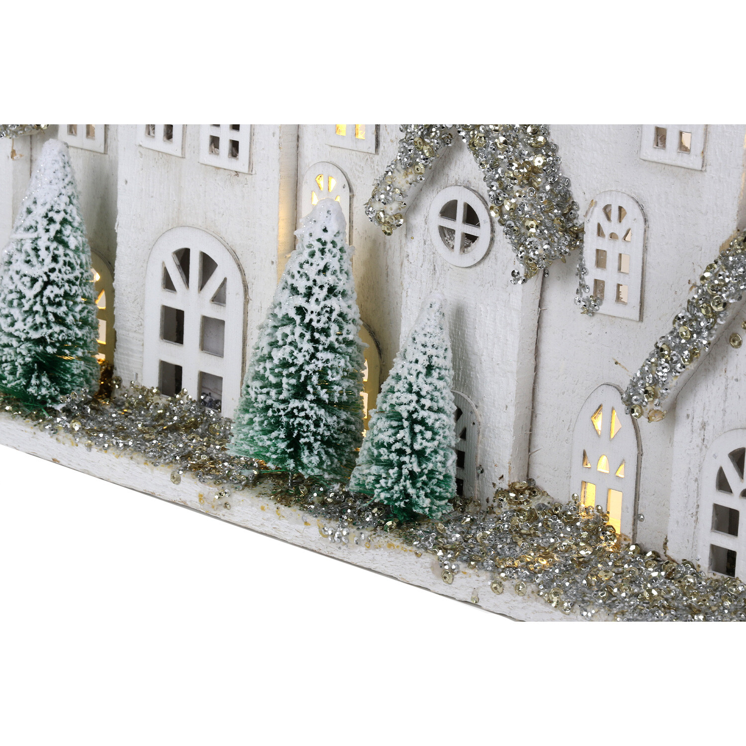 Frosted Fairytale 14 House LED Scene Table Decoration Image 3