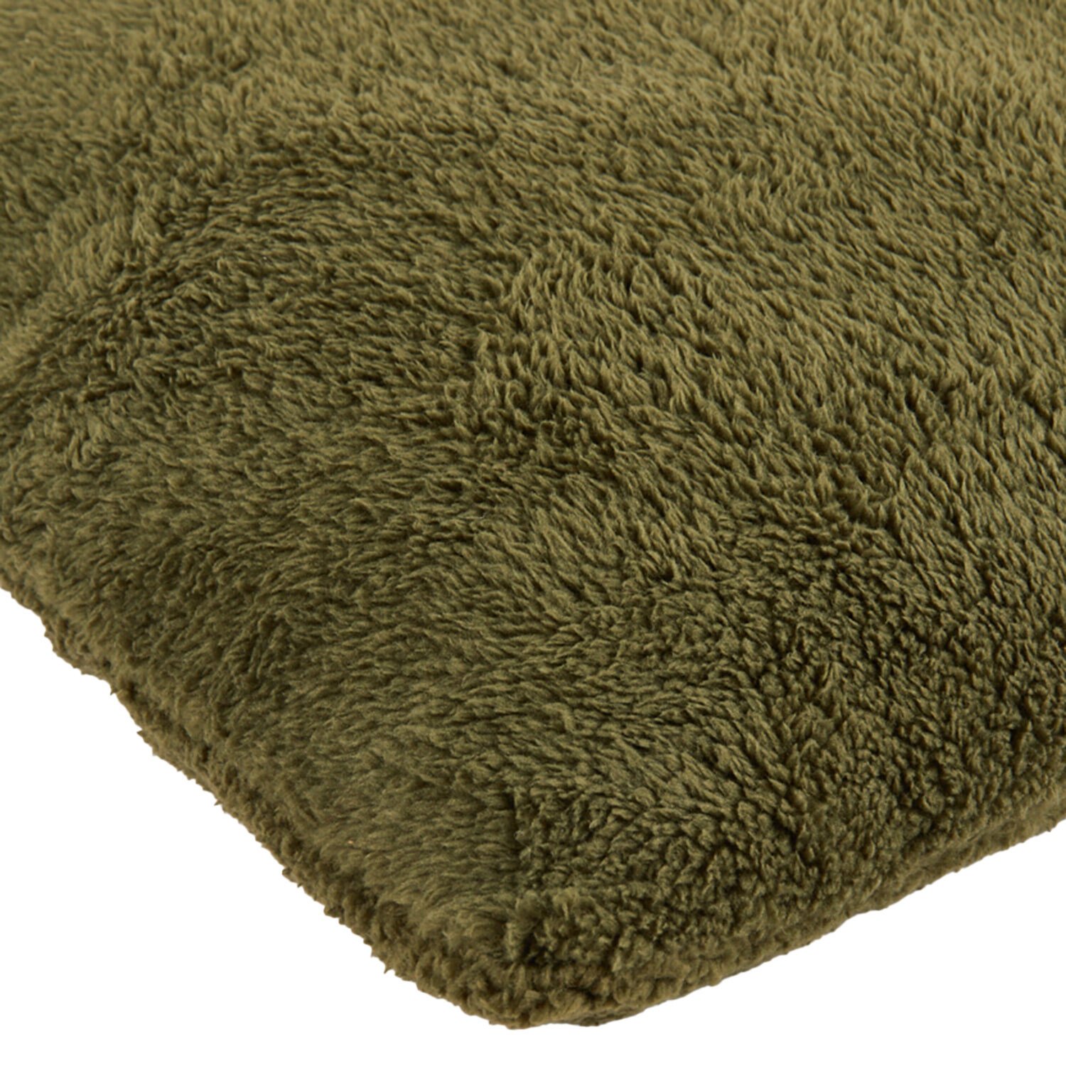Plush Teddy Fleece Cushion - Olive Image 3