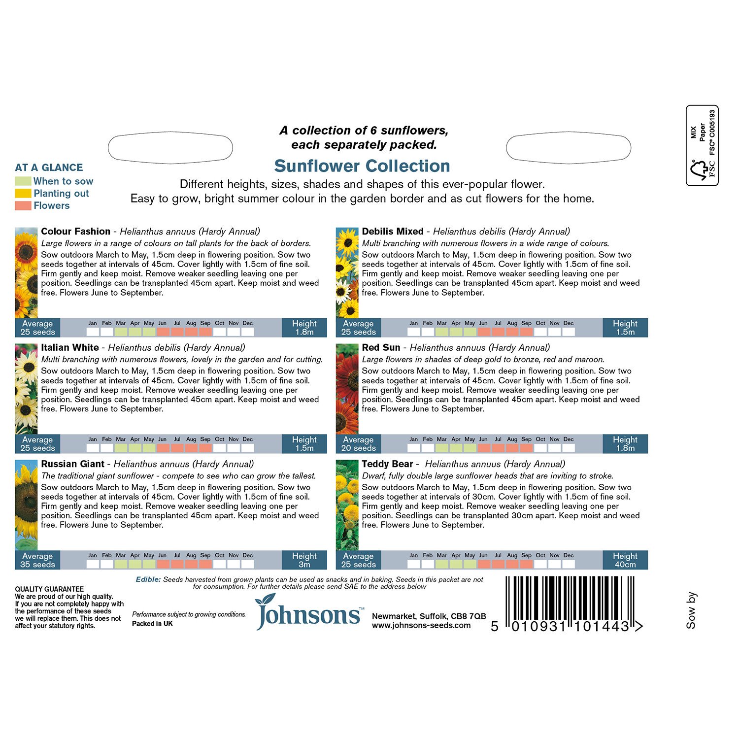 Johnsons Sunflower Seed Collection Pack Image 2