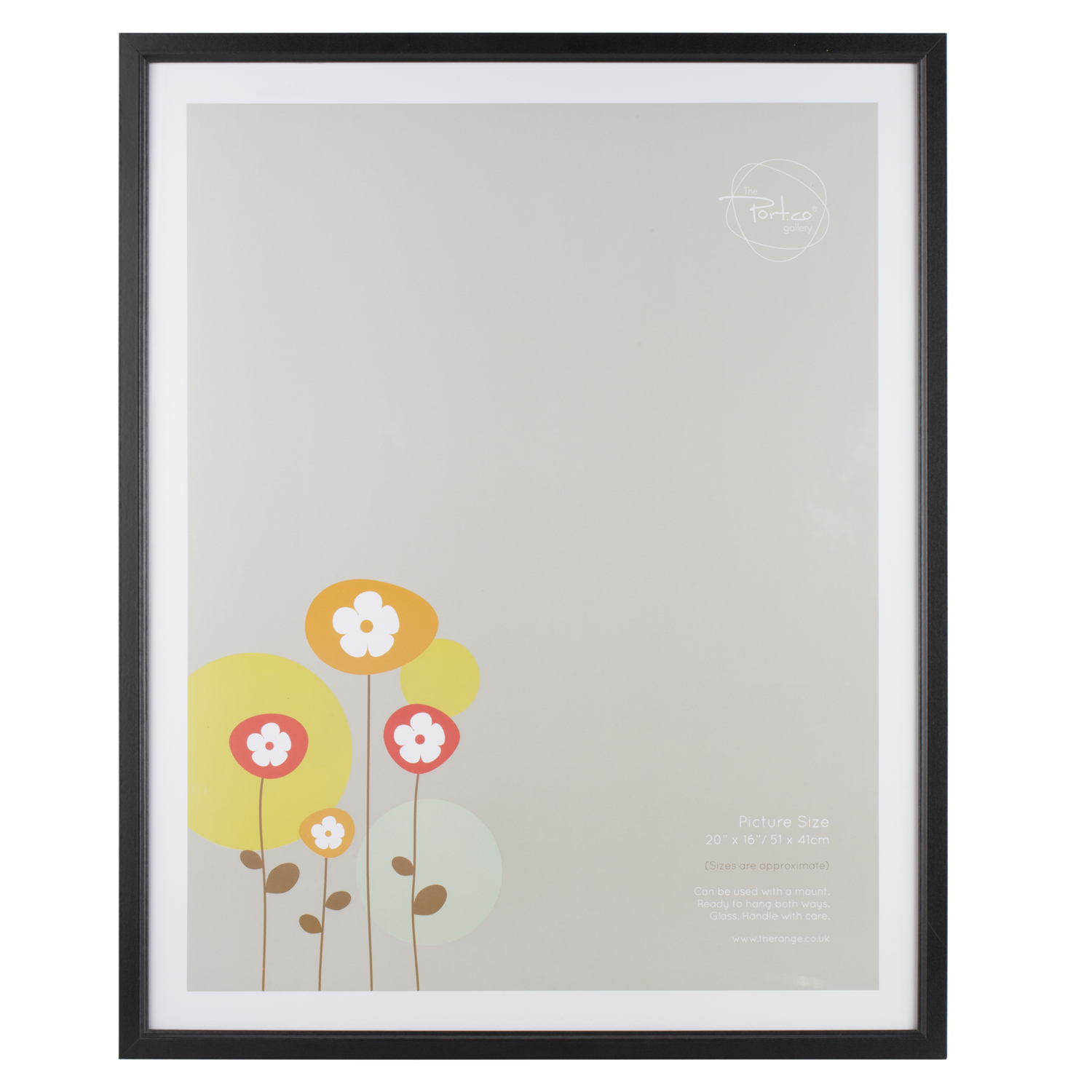 The Port Co Gallery Black Ridged Photo Frame 20 x 16 inch Image